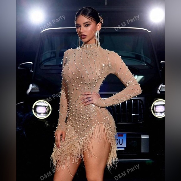 Rhinestone Mini Dress - Picture 1 of 5